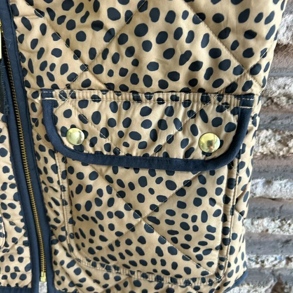 J. Crew Leopard Print Quilted Puffer Vest Size XXS - Picture 4 of 6
